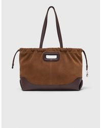 Maje - Leather And Suede Milpli Tote Bag - Lyst