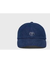 Maje - Raw Denim Cap With Logo - Lyst