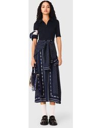 Maje - Patterned Mixed-Material Dress - Lyst