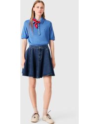 Maje - Short Flared Denim Skirt - Lyst