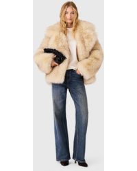 Maje - Oversized Faux Fur Coat - Lyst