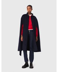 Maje - Long Double-Faced Coat With Cape - Lyst