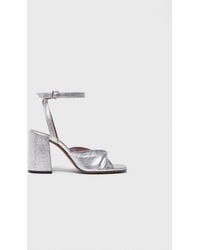 Maje - Metallic Leather Sandals With Heels - Lyst
