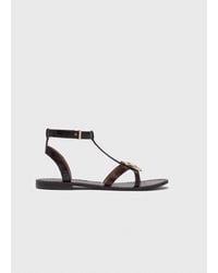 Maje - Flat Leather Strap Sandals - Lyst