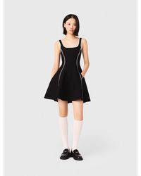 Maje - Short Dress With Topstitch Details - Lyst