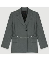 Maje - Suit Jacket With Chain Belt - Lyst