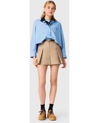 Maje - Pleated Cotton Shorts - Lyst