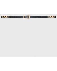 Maje - Slim Croc-Effect Leather Belt - Lyst