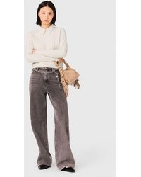 Maje - Pearl-Collar Ribbed Jumper - Lyst
