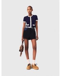 Maje - Contrasting Cropped Cardigan - Lyst