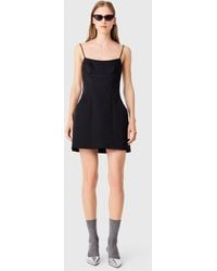 Maje - Short Backless Satin Dress - Lyst