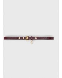 Maje - Slim Leather Belt With Eyelets - Lyst