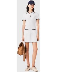 Maje - Knit Polo Dress With Crochet - Lyst