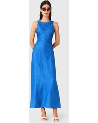 Maje - Backless Linen-Blend Midi Dress - Lyst