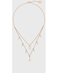 Maje - Double Rhinestone Charm Necklace - Lyst