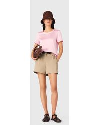 Maje - Short-Sleeved Silk Top - Lyst