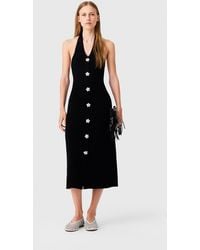 Maje - Dress With Floral Jewel Details - Lyst