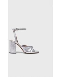 Maje - Metallic Leather Sandals With Heels - Lyst