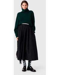 Maje - Flared-Skirt High-Rise Woven Maxi Skirt - Lyst