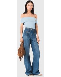 Maje - Braided Flared Jeans - Lyst