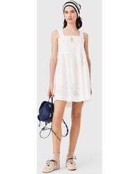 Maje - Short Dress With Lace Trim - Lyst
