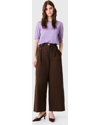 Maje - Wide-Leg Cotton Trousers - Lyst