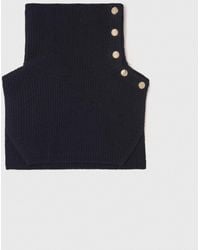 Maje - Button-Up Wool Mix Collar Wrap - Lyst