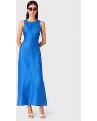 Maje - Backless Linen-Blend Midi Dress - Lyst
