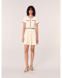 Maje - Kurzes Plissee-Kleid Aus Strick - Lyst