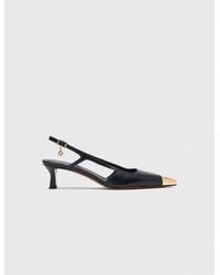 Maje - Escarpins Slingback En Cuir Lisse - Lyst