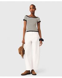 Maje - Rib Knit Top With Boat Neck - Lyst