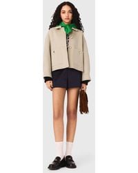 Maje - Short Pleated-Back Wool Jacket - Lyst