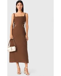 Maje - Linen Blend Maxi Dress - Lyst