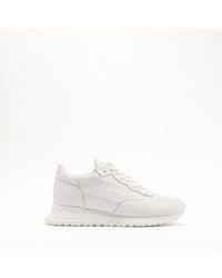 Mallet London - Mallet Popham Tumbled Leather Monogram Trainers - Lyst