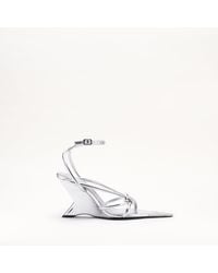 Mallet London - Mallet Amber Strap Metallic Leather Heels - Lyst