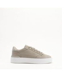 Mallet London - Mallet Lansbury Neutral Nubuck Leather Trainers - Lyst