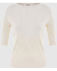 Malo - Silk And Cotton Wide-Neck Sweater - Lyst