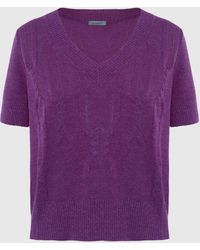 Malo - Silk And Linen V Neck Sweater - Lyst