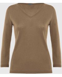 Malo - Silk And Linen V Neck Sweater - Lyst