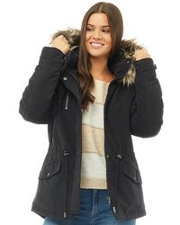 ONLY Starlight Kunstfell Parka Jacke Schwarz