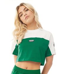 adidas originals colour block tape crop hoodie