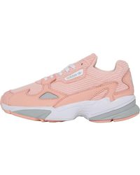 adidas originals premium pink glitter falcon trainers