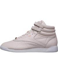 Reebok Freestyle Hi Muted Trainers Pale Pink/white/cool Shadow - Multicolour
