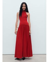 Mango - Halter-Neck Knitted Dress - Lyst