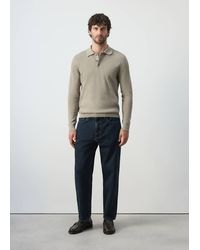 Mango - Fine-Knit Cotton-Blend Polo Shirt - Lyst