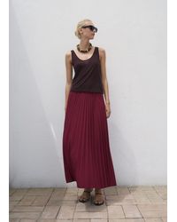 Mango - Long Pleated Skirt - Lyst