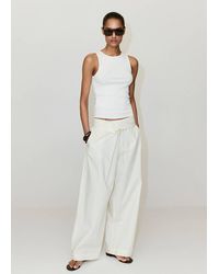 Mango - Ribbed Cotton-Blend Top - Lyst
