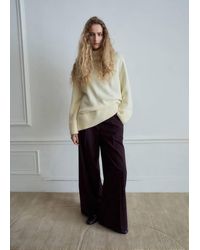 Mango - Wide Leg Mid-Rise Pleated Trousers - Lyst