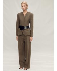 Mango - Seamless Linen Suit Trousers - Lyst