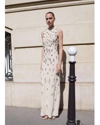 Mango - Long Dress With Embroidered Spheres - Lyst